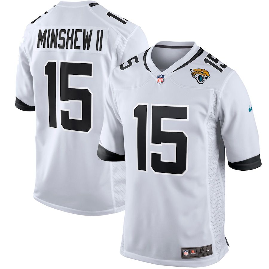 Men Jacksonville Jaguars #15 Gardner Minshew II Nike White Game Player NFL Jersey->customized nfl jersey->Custom Jersey